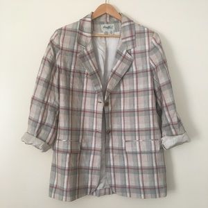 ⭐️SOLD⭐️ Vintage Oversized Linen Plaid Blazer